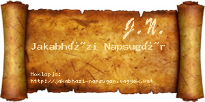 Jakabházi Napsugár névjegykártya